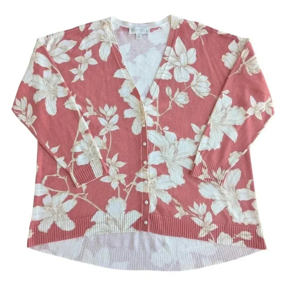 BEAUTIFUL by Lawrence Zarian Floral Print Cardigan Size XL - Picture 4 of 8